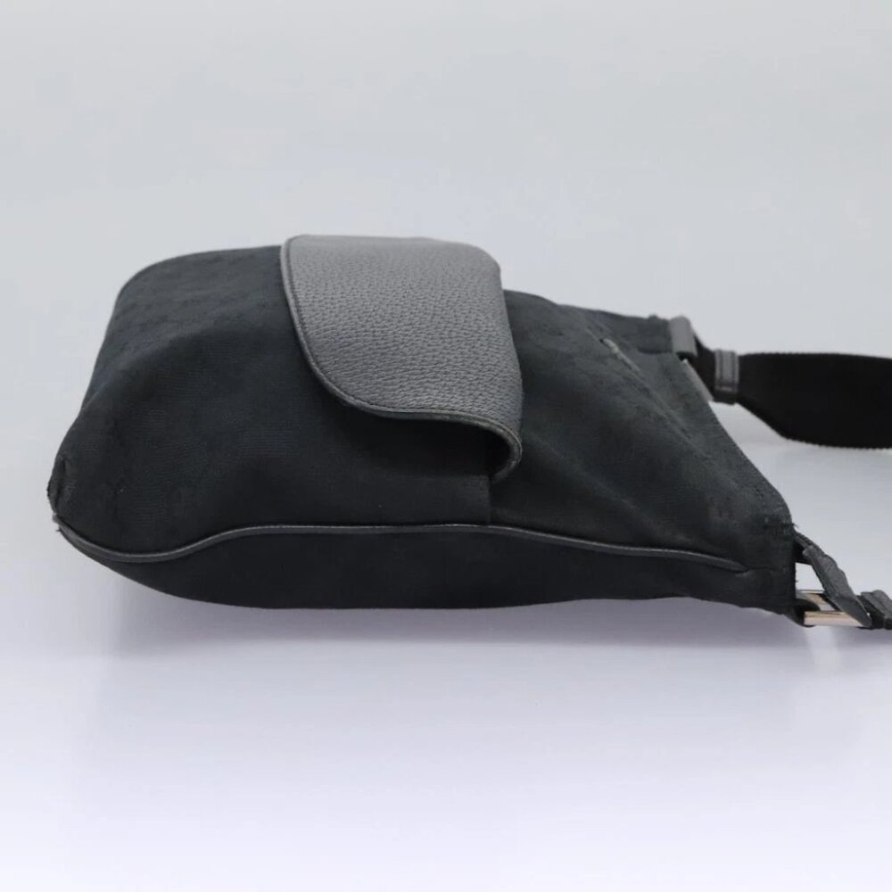 GUCCI GG Canvas Shoulder Bag Black Silver 256100 Auth ep8911 - Picture 7 of 14